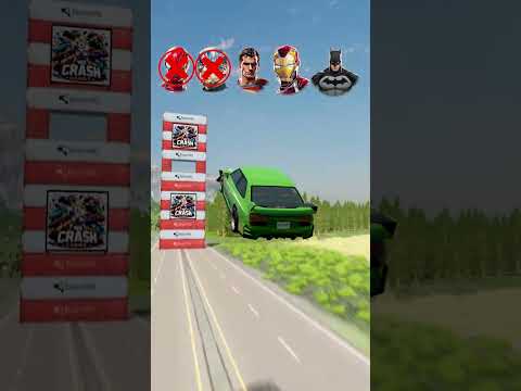 Super Hero's Cars Sigma Boy Jumping Challenge vs Containers - BeamNG Drive | WeCrashGames