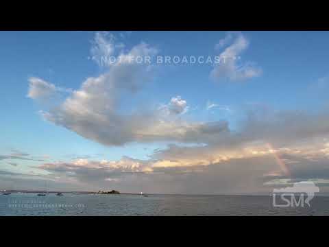 08-18-2022 Black Rock, CT - Beautiful Harbor Rainbow Slowly Fades Away (12 Minutes)