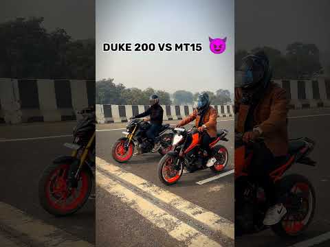 Duke 200 bs mt15 drag race 😈#shorts #ytshorts #rider