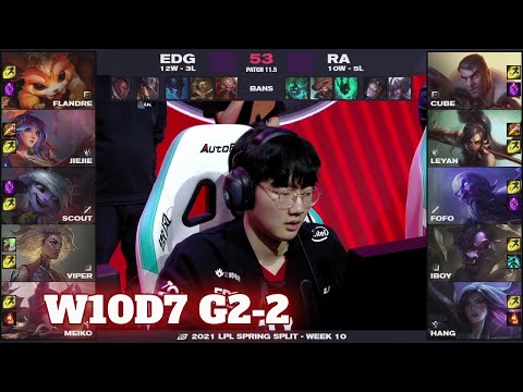 RA vs EDG - Game 2 | Week 10 Day 7 LPL Spring 2021 | Rare Atom vs Edward Gaming G2