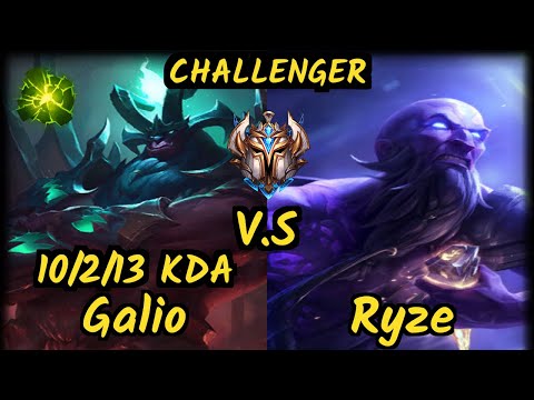 Bjergsen (GALIO) vs RYZE - 10/2/13 KDA MID CHALLENGER GAMEPLAY - NA