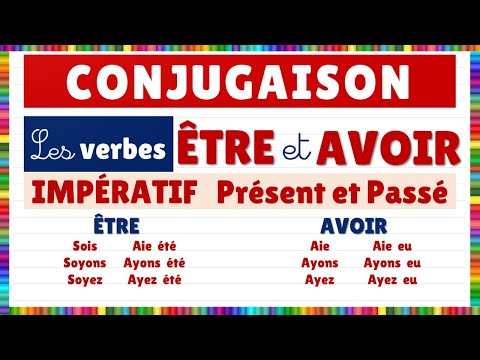 Conjugaison : les verbes être et avoir à l'impératif présent et passé