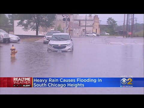 Heavy Rain Causes Flooding In South Chicago Heights