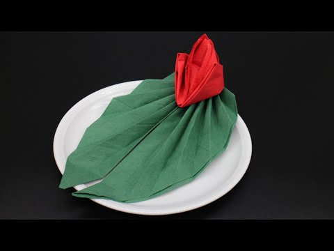 Servietten falten Seerose für Valentinstag, Geburtstag, Muttertag, Hochzeit, Ostern & Weihnachten W+