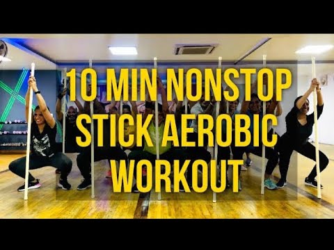 10 min Nonstop Cardio Stick Aerobic Workout | Stick Aerobics | Hi-Low | Cardio