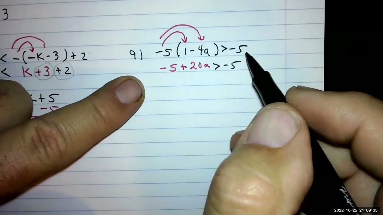 Solving Inequalities worksheet lecture