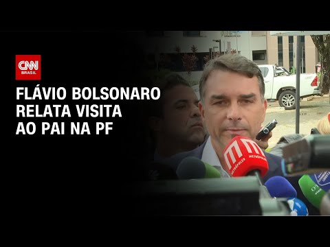 Flávio fala à imprensa após visitar Bolsonaro na PF | LIVE CNN