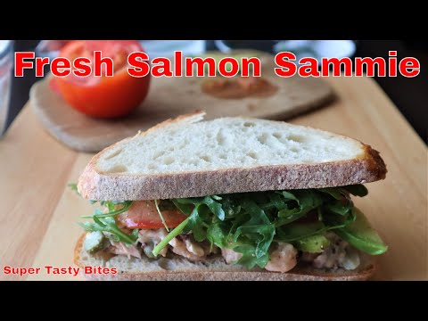 Fresh Salmon Salad Sandwich - Perfect Salmon Baked in Parchment