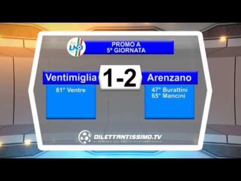 VENTIMIGLIA -  ARENZANO 1-2 Promozione Girone A 5^ Giornata Domenica 13 ottobre 2019