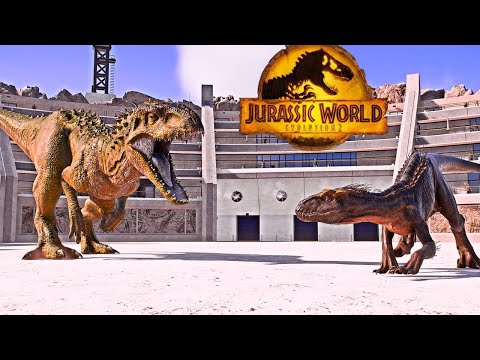 5x Indominus vs 5x indoraptor batlle royale in jurassic world evolution 2
