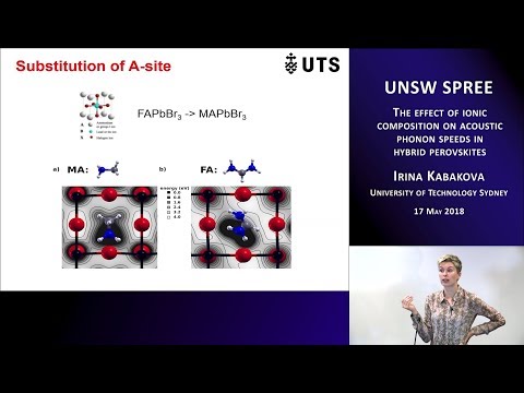 UNSW SPREE 201805-17 Irina Kabakova -  Acoustic phonon speeds in hybrid perovskites