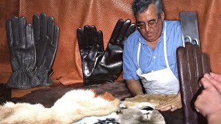 GUANTES DE PIEL de conejo, jabalí y cerdo. Confección artesanal de esta prenda | Documental
