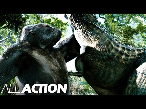 King Kong Fights a Pack of Vastatosaurus Rex | King Kong | All Action