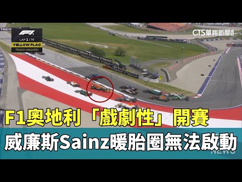F1奧地利「戲劇性」開賽　威廉斯Sainz暖胎圈無法啟動