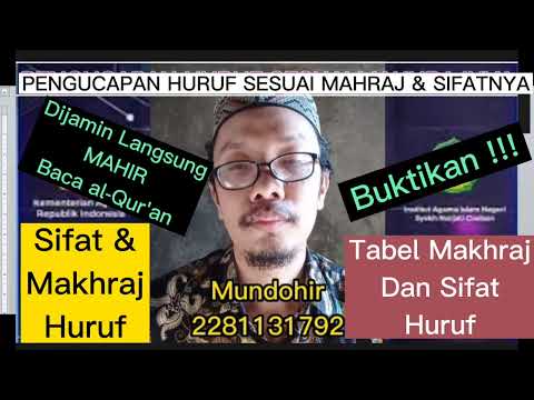 Tabel Sifat Dan Makhraj Huruf Beserta Contoh Bacaannya | Cara Cepat Mudah Belajar Baca Al-Qur'an