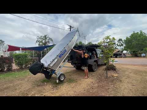 Loading with our Mozzi boat loader.