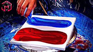 SHARP LINES with CELLS?!? Fluid Art Therapy and Acrylic Pouring for Beginners