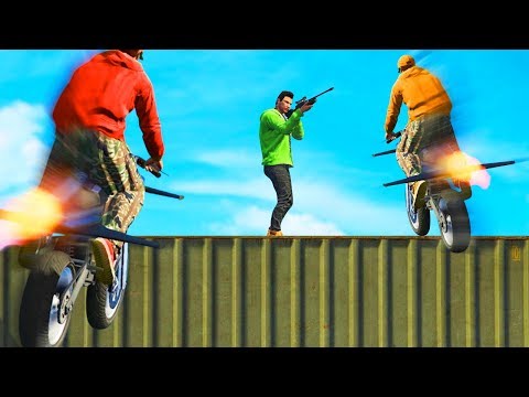 SNIPE THE IMPOSSIBLE FLYING BIKES! (GTA 5 Funny Moments)