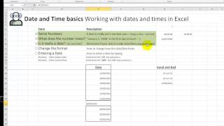 Video 00024 Intro_Working with DATE and TIME_in Excel