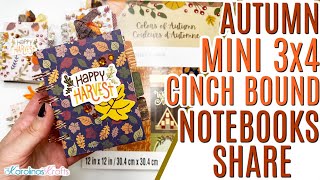 3x4 Mini Notebook using SCRAPS from Colors of Autumn Paper, 3x4 Mini Album Journals, Travel Journal