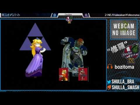 福岡スマブラDX大会 Shulla-bra Ⅸ Melee Doubles WQF なかみ＆宮ニキ(青) vs 2 NE＆HawaiianYokozuna(赤)