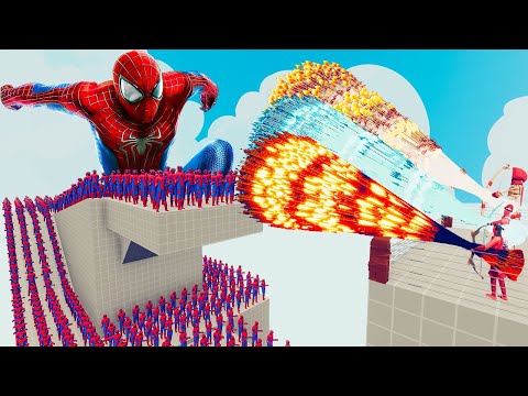 100x SPIDER-MAN + 2x GIANT vs 3x EVERY GOD - Totally Accurate Battle Simulator TABS