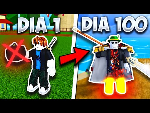 Passei 100 Dias no Blox Fruits sem Fruta Nenhuma (com @TioHoby)