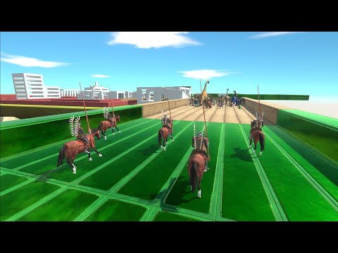 Units trying to escape from Hussar Army - Animal Revolt Battle Simulator