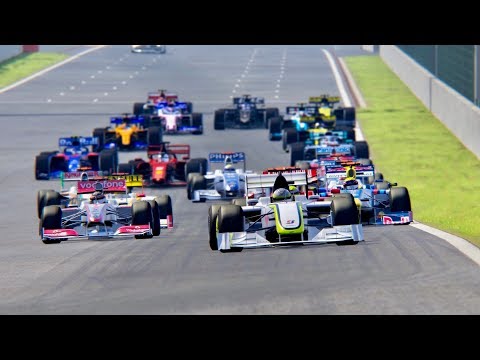 All F1 2019 Cars vs All F1 2009 Cars - Spa