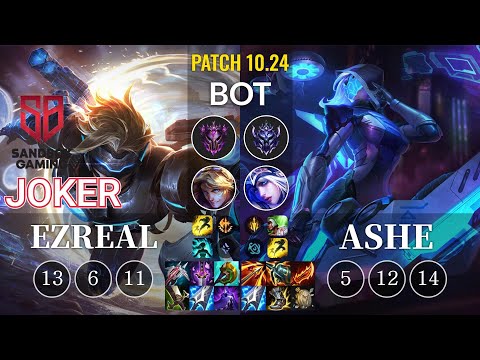 SB joker Ezreal vs Ashe Bot - KR Patch 10.24