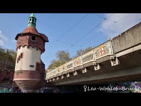 Freiburg from West to East along Dreisam in 5 Minutes