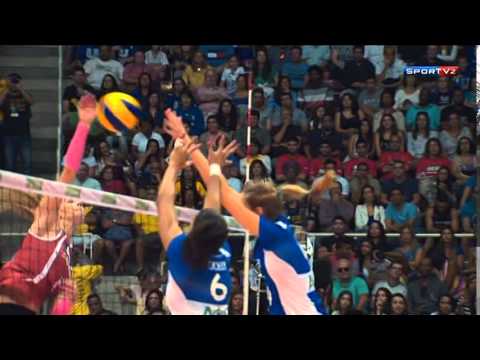 Superliga Feminina de Volei 1º set Unilever x Sesi FINAL 27/04/2014