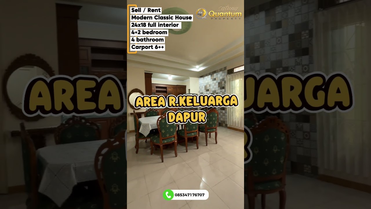 Rumah Mewah Sewa Furnish 6 Kamar Lokasi Blki Pontianak