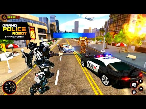 flying grand Police Car transform robot games _ jogo Transformers