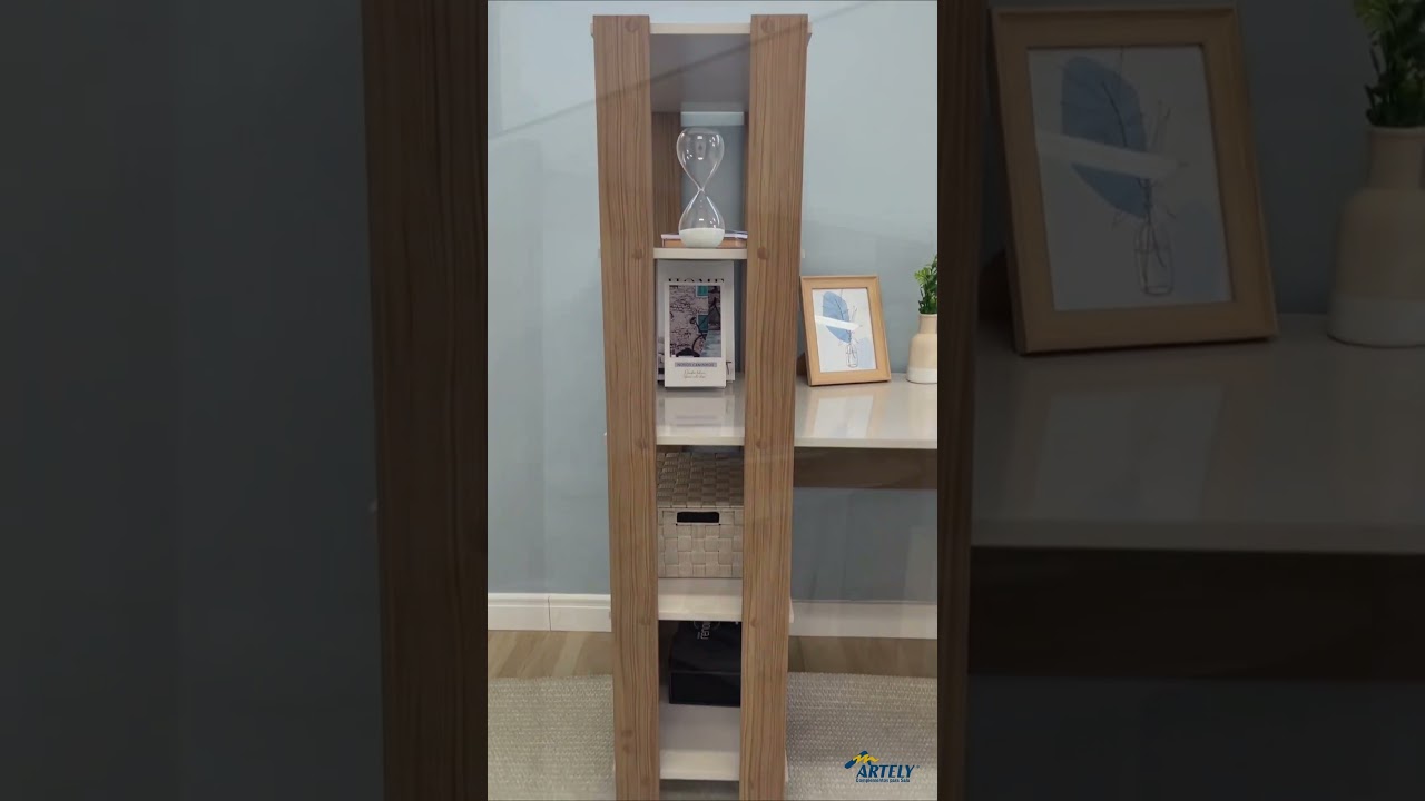 Thumbnail do vídeo - Escrivaninha com Estante Match - Off White C / Carvalho