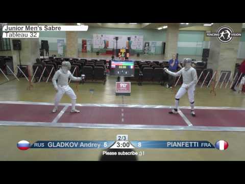 FE M S Individual Juniors Plovdiv BUL ZC Europe 2017 T32 04 red GLADKOV RUS vs PIANFETTI FRA