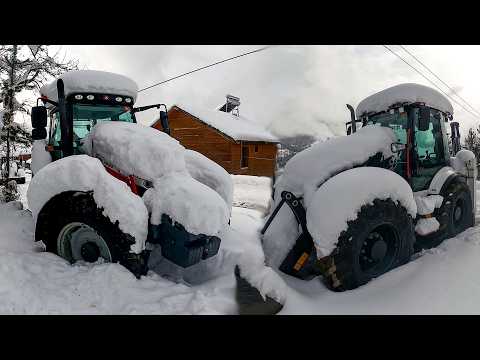 SNOW IN MARCH! | Massey Ferguson & Hidromek