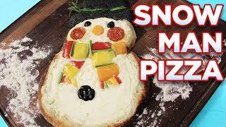 How to Make a Frosty SNOWMAN PIZZA with Veggie Scarf! | WIP?