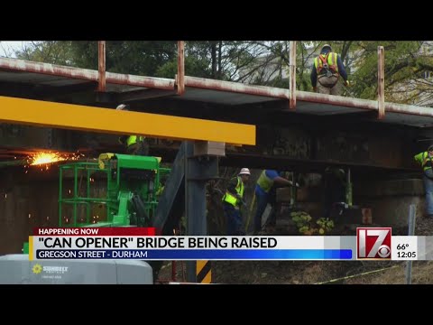 Durham's 'can opener' bridge being raised