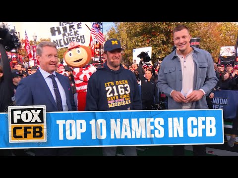 Rob Gronkowski & Dave Portnoy react to TOP 10 NAMES in College Football 🤣 | Big Noon Kickoff