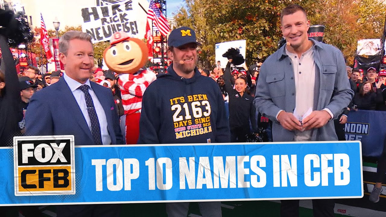 Rob Gronkowski & Dave Portnoy react to TOP 10 NAMES in College Football 🤣 | Big Noon Kickoff
