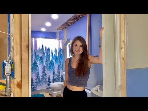 Our SHIPPING CONTAINER Bathroom/Laundry | Shipping Container House EP:34 | Pocket Doors & Drywall