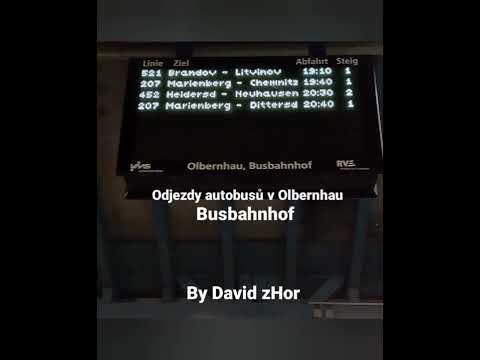 Hlášení odjezdů Busbahnhof Olbernhau