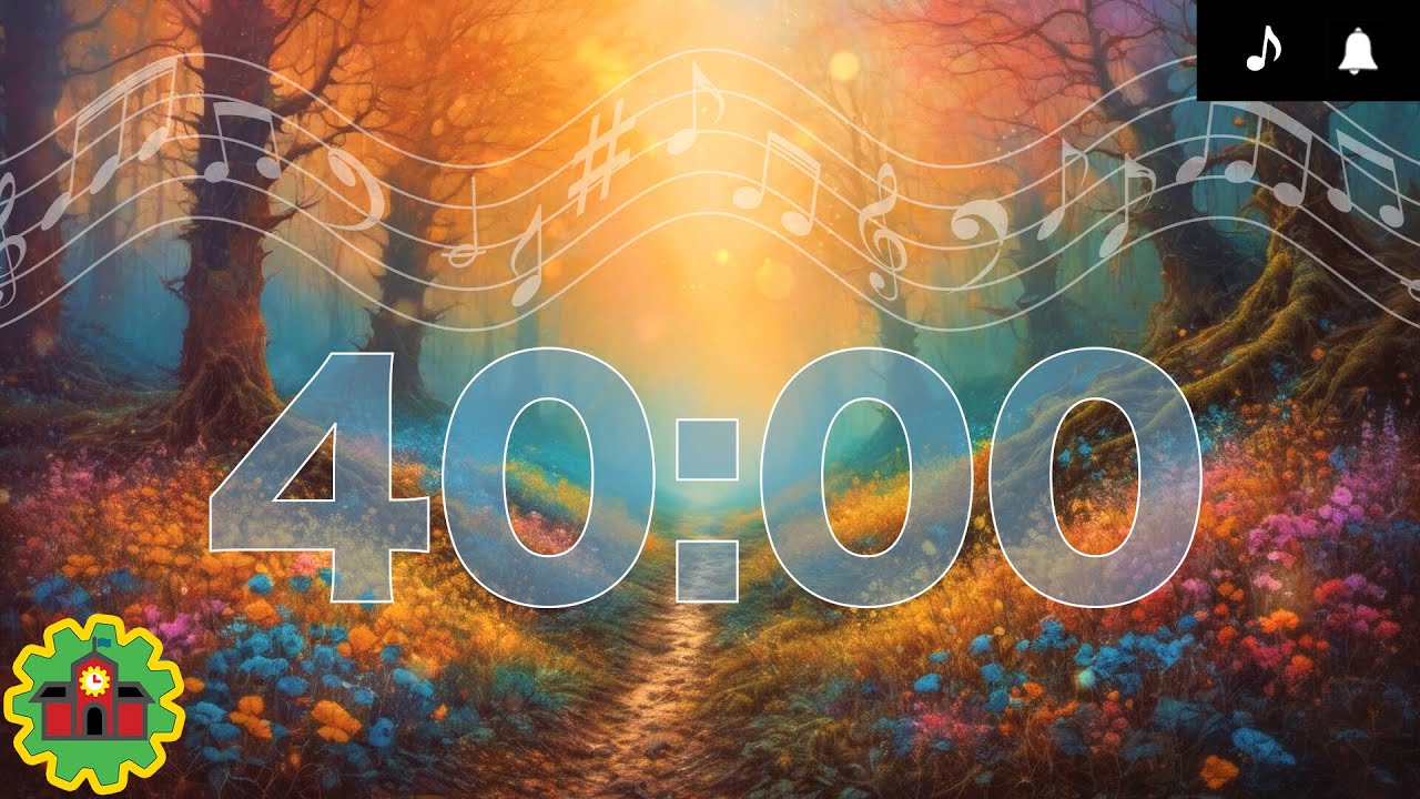40 Minute Classroom Timer MAGICAL FOREST | Calm Music | Alarm