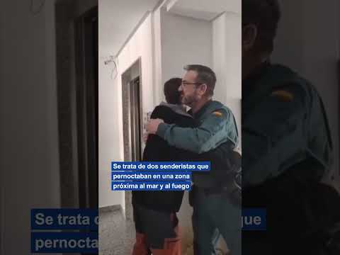 The Civil Guard's reunion with those rescued from the Cabo Tiñoso fire (Cartagena)