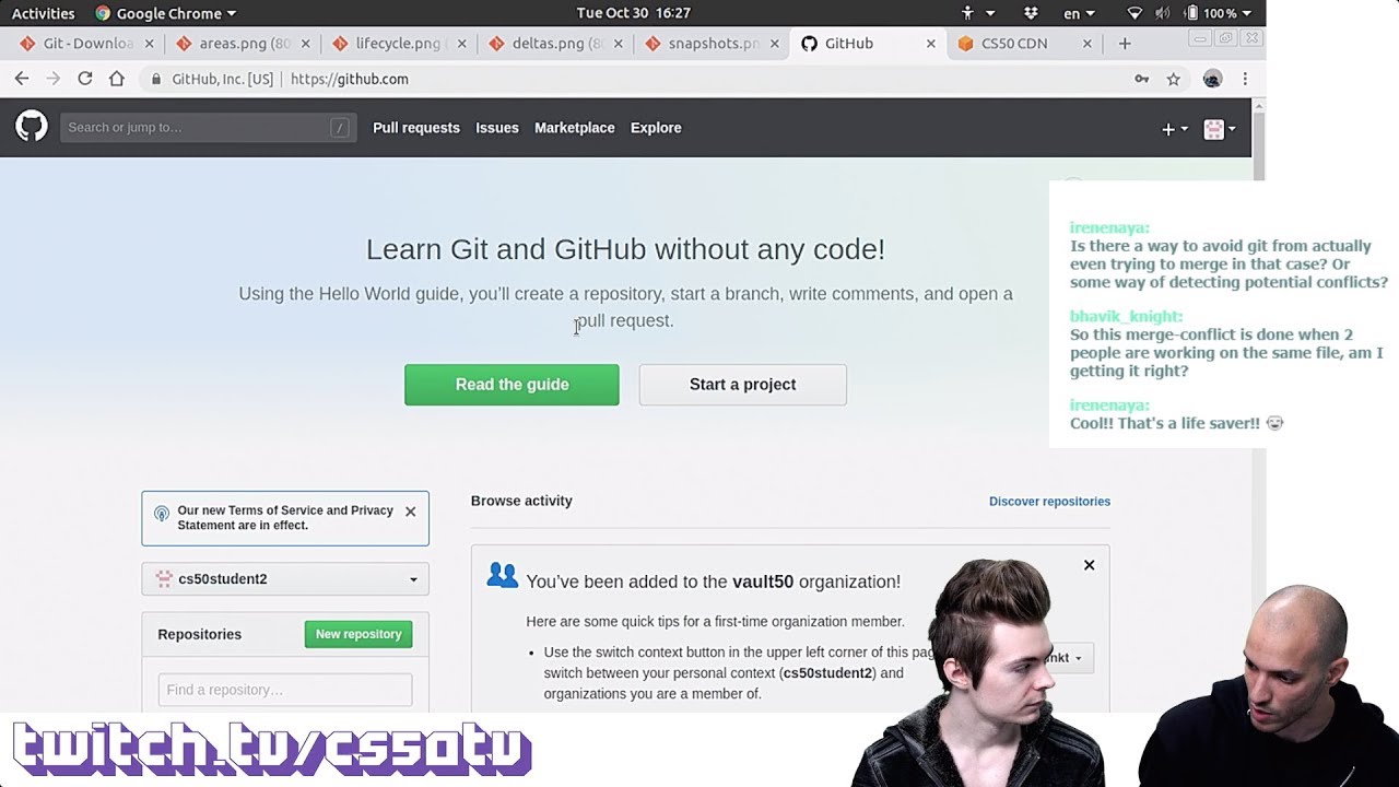 GIT AND GITHUB TUTORIAL - CS50 on Twitch, EP. 4