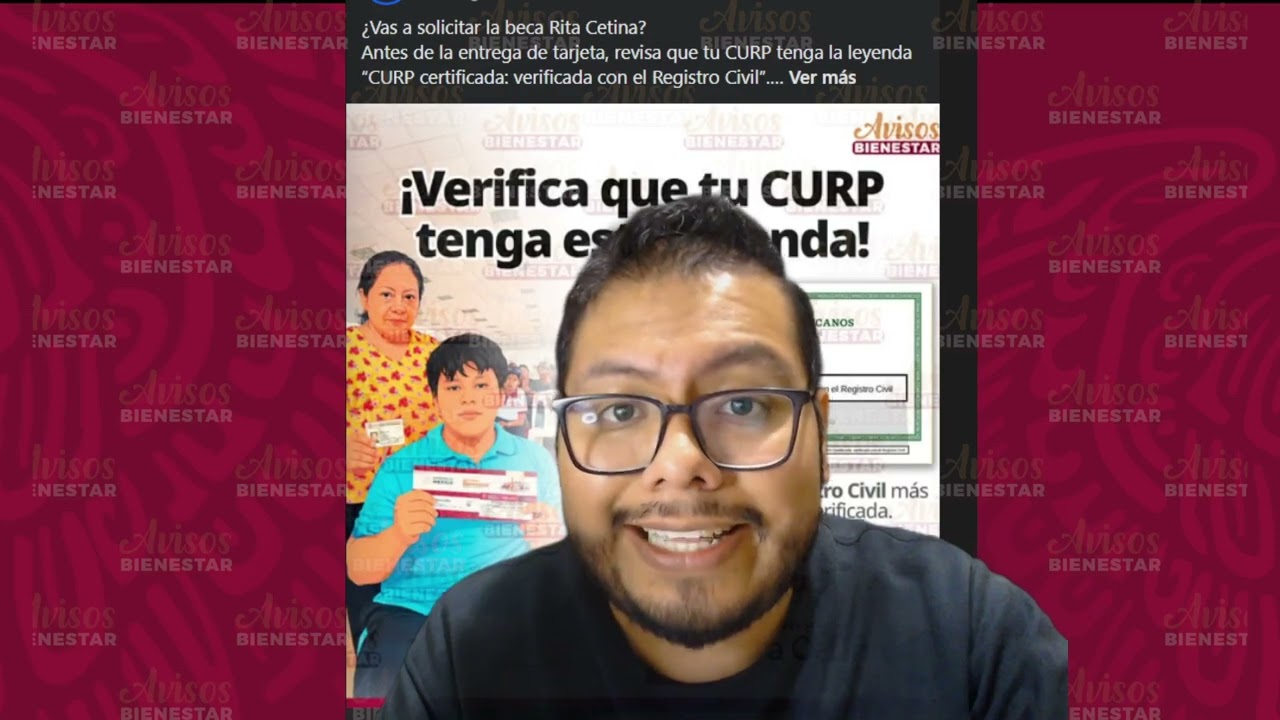 Antes de la entrega de tu tarjeta de la beca rita cetina, revisa que tu CURP tenga la leyenda
