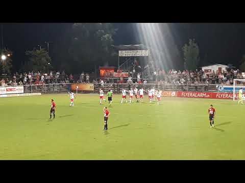 2-0 goal for FC Winterthur vs FC Aarau scored by captain Davide Calla 27. July 2018