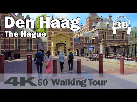 The Hague, Den Haag City Center walk ☀️ | Netherlands | 4K60 Walking Tour | Binaural Audio