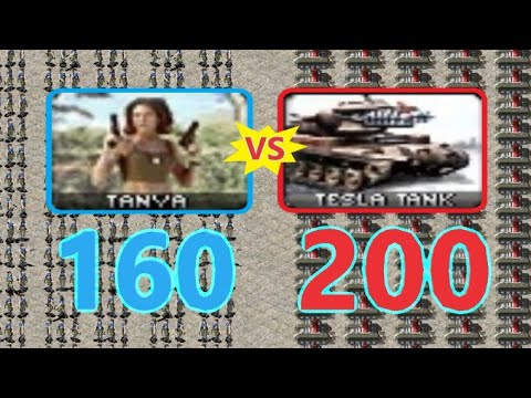 Tanya vs Tesla Tank - Same Cost - Red Alert 2